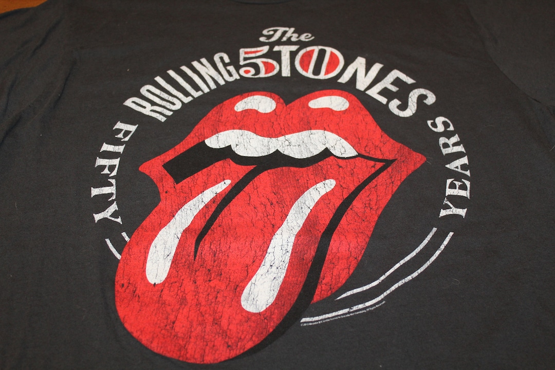 The ROLLING STONES 50 Years Tongue T-shirt - XL - Etsy