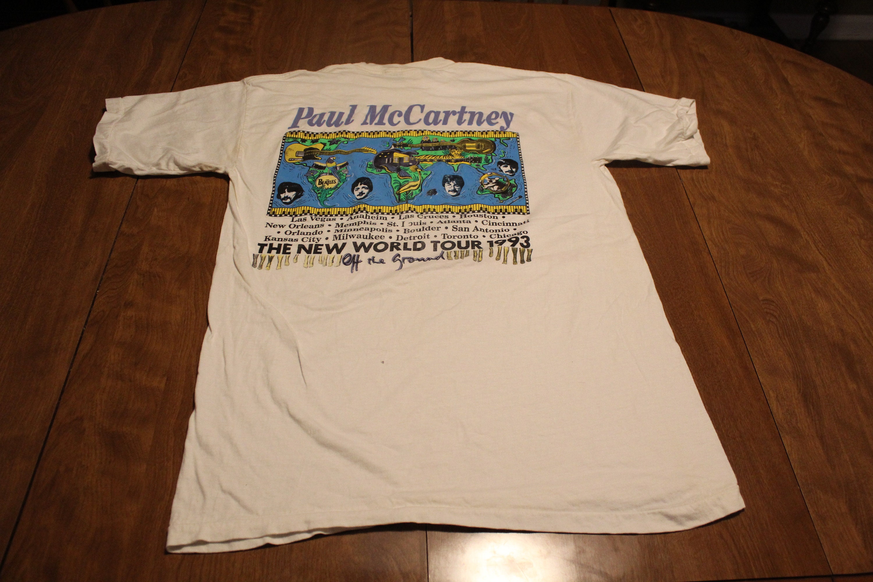 Vintage 1993 Paul Mccartney off the Ground the New World Tour T 