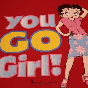 Vintage 2000 Betty Boop You Go Girl Red T Shirt = Large