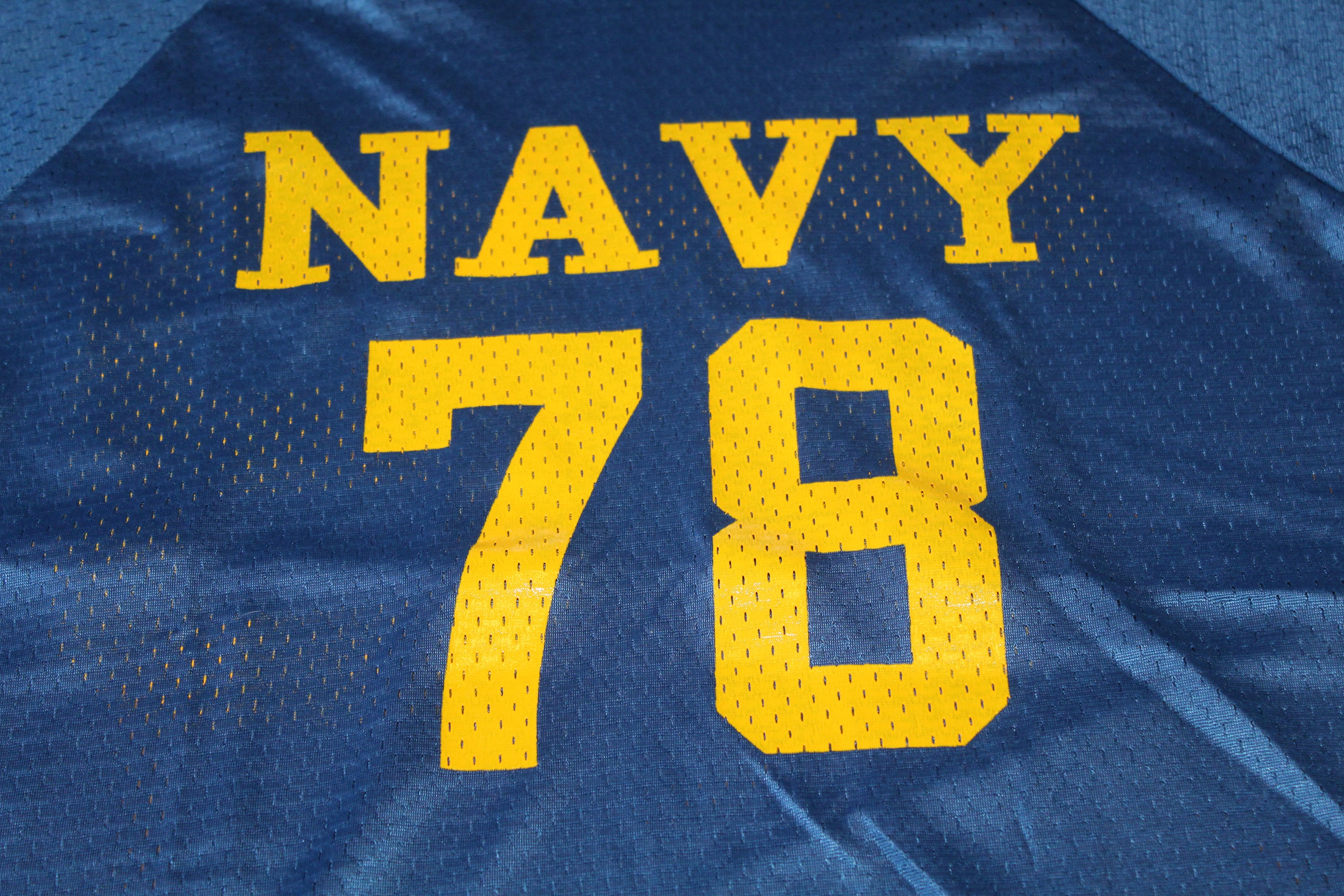 Vintage 70's US Navy USN Champion Blue Mesh T Shirt Jersey Sz
