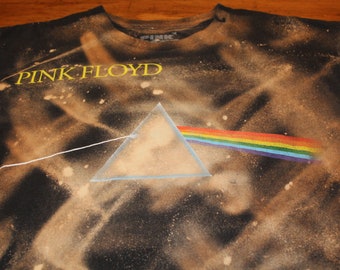 Pink Floyd Dark side of the Moon Rock T Shirt - Bleached Black - Large