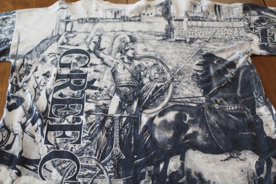 Vintage Greece Gladiator All Over Print T Shirt - image 6