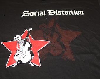 Social Distortion 00's バンドTシャツ Mike Ness Vintage 1992 Social Distortion T-shirt All Over Print Skull