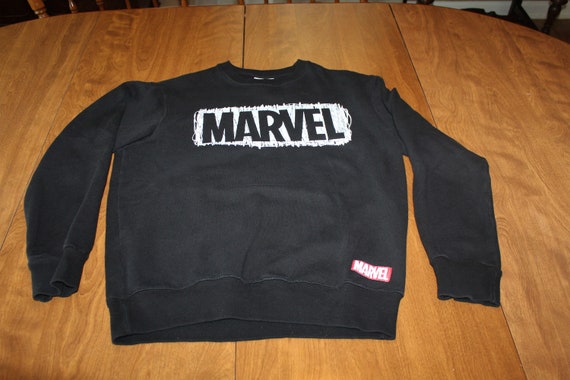 Vintage Marvel Sweatshirt Pullover Crewneck Black… - image 1