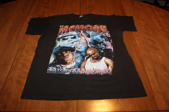 Vintage Biggie Tupac 90s Rap Tee Shirt 2pac Stop Violence in