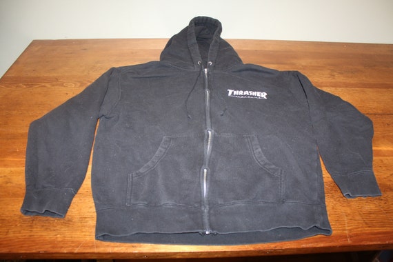 Thrasher Skateboard Magazine Black Full Zip Hoodie