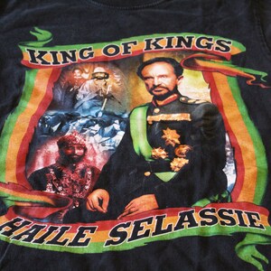 Vintage Haile Selassie Black T Shirt - Rap Tee - Medium