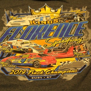 Florence Speedway Racing T Shirt - Gray - Large