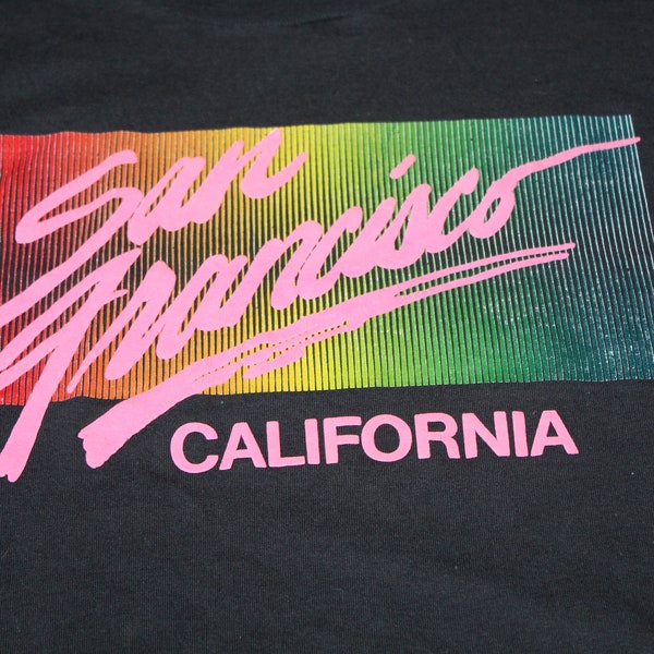 Vintage Black San Francisco T Shirt XL - Screen Stars