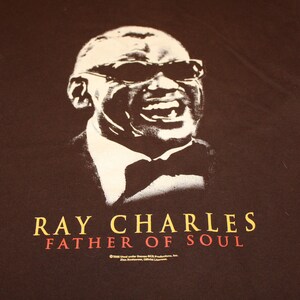 Vintage Ray Charles Father Of Soul Zion Brown Graphic T Shirt - Medium