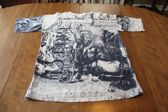 Vintage Greece Gladiator All Over Print T Shirt - image 5