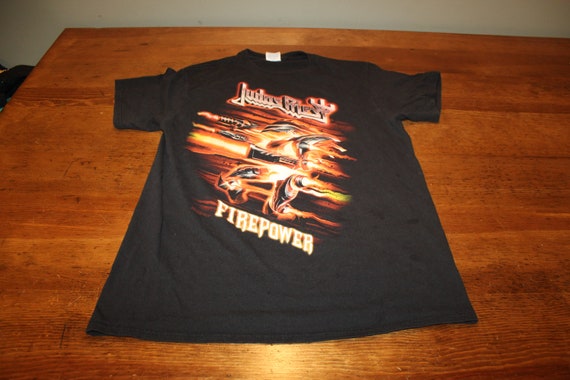 Judas Priest Firepower Tour Black T Shirt - Medium - Gem