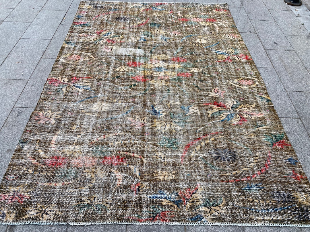 Turkish Zeki Müren Rug, 6x5 Feet Rug Art Deco Rug, Modern Rug ...