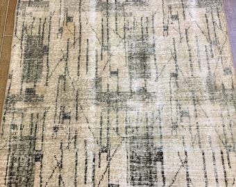 Beige Color Rug, 4’1”x3’7” feet, Turkish Anatolian Rug , Zeki Muren Rug , Vintage Rug,Pastel Rug,Turkish, Modern Rug, Decorative Rug, Art