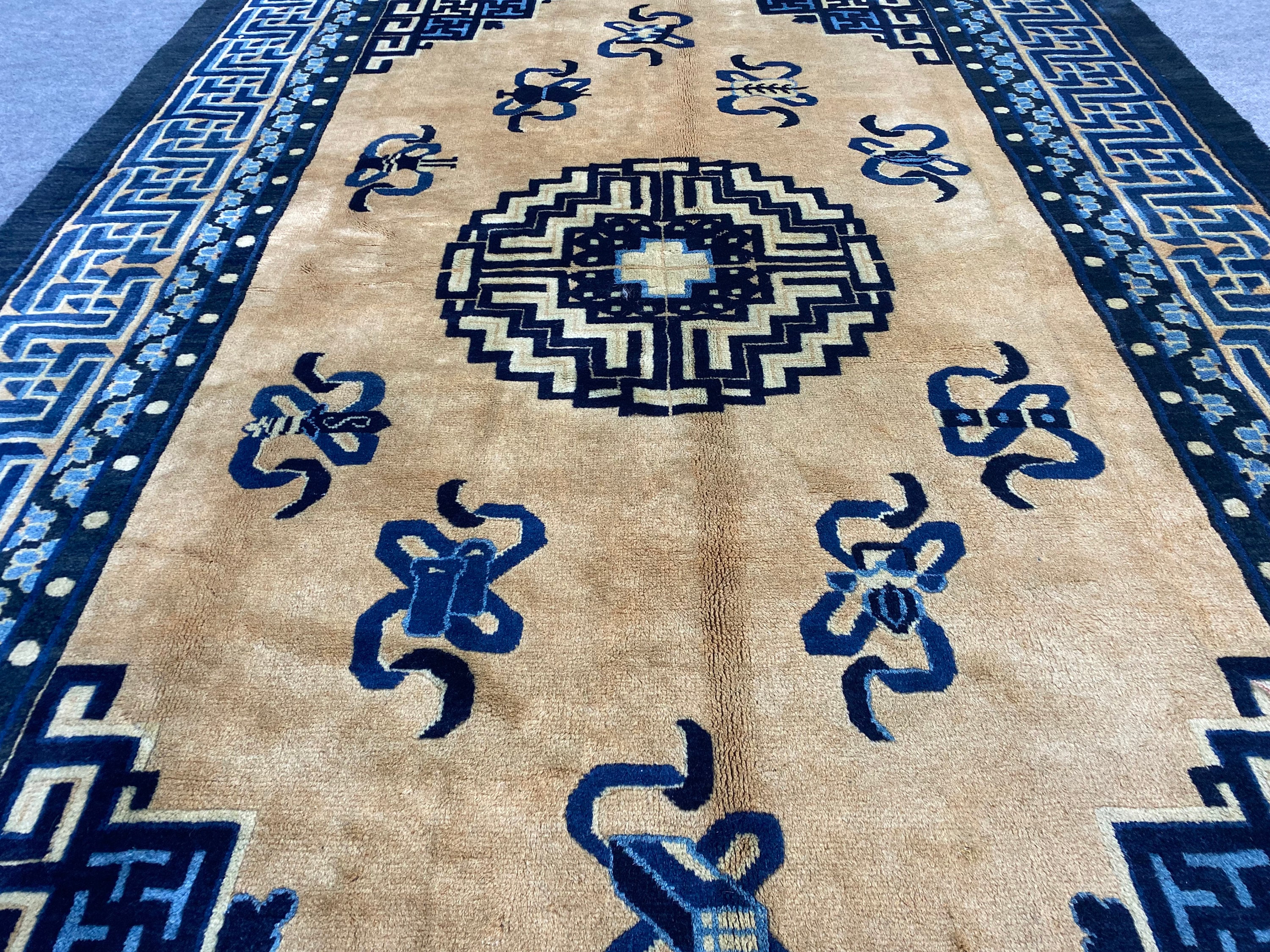 Ground Color Cream, China Rug, Chinese Rug, Antique China Rug, Oriantal