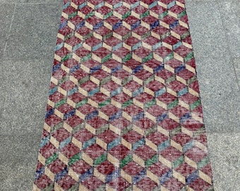 Turkish rug, Anatolian rug, Vintage rug, hanmade wool rug, home decor rug living room, modern rug, wool rug, art deco rug, woven rug, oldrug