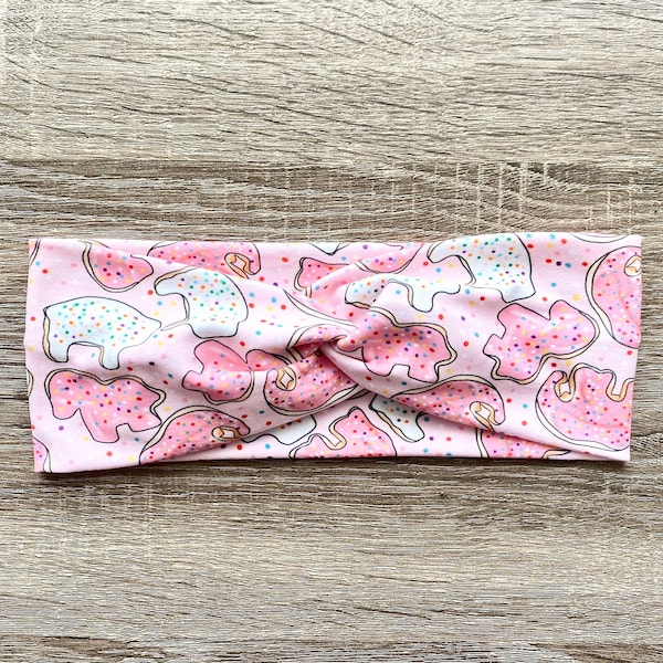 Animal Cookies Headband Cookies Baby Headband Circus Animals Baby Bow Hair Bow Toddler Headband Sprinkles Mommy and Me Headwrap Toddler Bow
