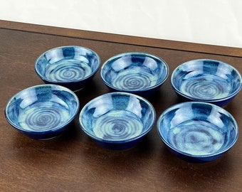set of 6 Dipping Bowls - 3 fluid ounces each; wheel thrown porcelain