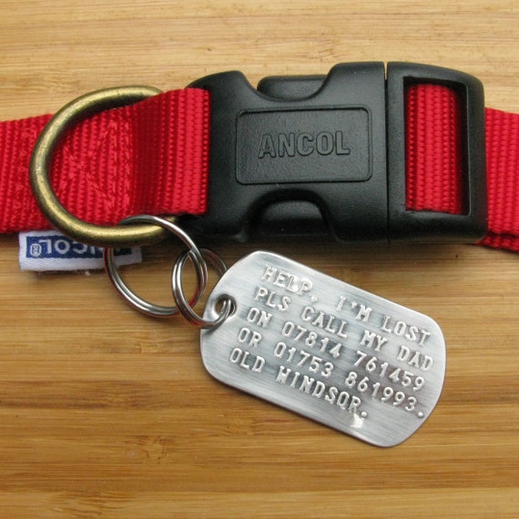 Pet Tag Stainless Steel (5 lines) + 2 Split Rings