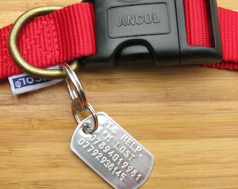 Pet Tag Stainless Steel (4 lines) + 2 Split Rings
