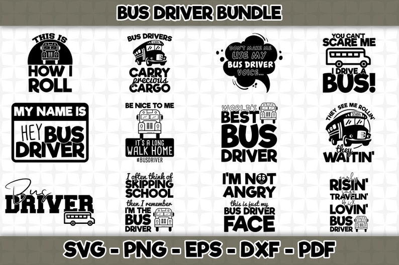 Download Bus Driver SVG Bundle 12 Designs Included SVG Cut File | Etsy