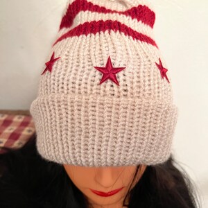 Knitted Ski Hat, Ski Hat, Knitted Beanie, Winter Hat, Hat, Knitted Hat, Red Inspired  Hat, Taylor Hat, Taylor Inspired Hat