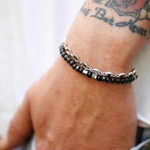 Bracelet for Men, Gifts for Men, Handmade Gemstone Bracelet, Jewellery for Men, Stainless Steel Bracelet, Best Gift for Him, Men’s Gift