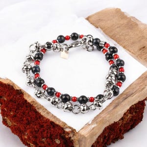 Men&#39;s Bracelet/Bracelets for Men/Mens Jewelry/Handmade Gemstone Bracelet/Mens Gift/Beaded Bracelet/Stainless Steel Bracelet/Gift for Him