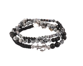 Pulsera para hombre/Conjunto de pulseras/Pulseras para hombres/Joyería para hombres/Pulsera para hombres/Regalo para hombres/Pulsera con cuentas para hombres/Pulsera de piedras preciosas/Regalo para él/Regalo