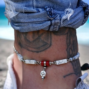 Enkelband voor mannen, enkelband, voetarmband, lichaamssieraden heren, verjaardagscadeaus voor mannen, handgemaakt met liefde, enkelbanden heren, uni-geslacht