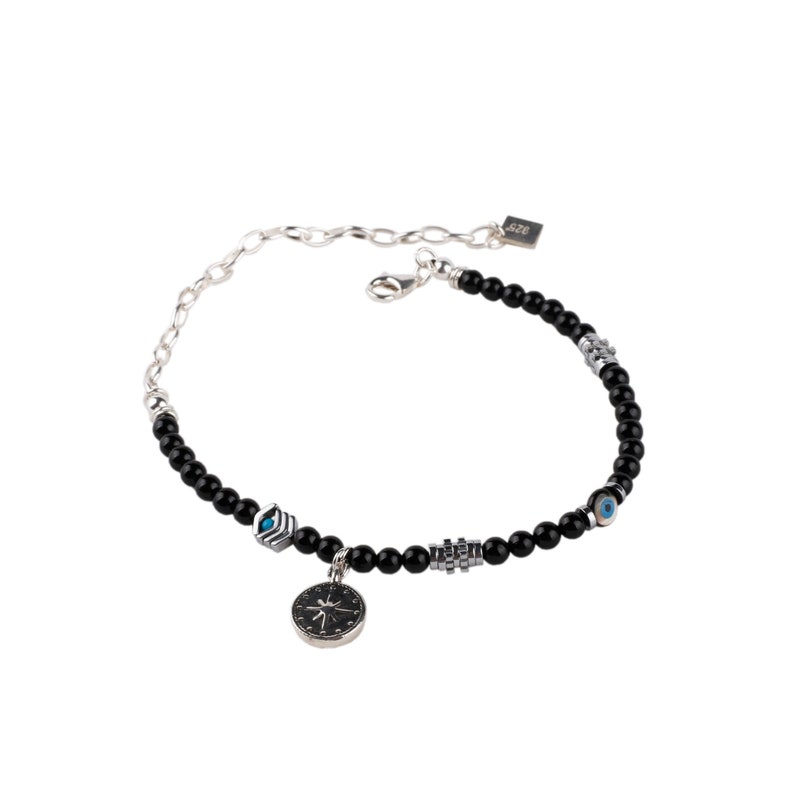 Tobillera para hombre hecha de piedras preciosas y plata 925/Regalo único para hombre/Joyería hecha a mano/Joyería corporal para hombre/Pulsera de plata para hombre/Regalo para hombre imagen 5