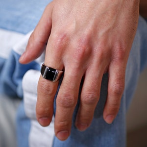 Herrenringe Silber/Edelstahl Ring/Herrenring Silber/Ringe für Männer/Schmuck/Geschenk für Ihn/Herren Minimalist Ring/Freund Geschenk/Ring für Männer/Geschenk