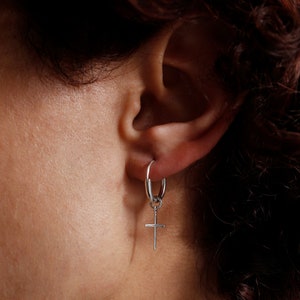 Mens Silver 925 Earrings/Men Hoop Earring/Men&#39;s Earrings/Gift For Men/Gift For Him/Mens Jewelry/Men&#39;s Earrings/Gift For Friends/Hoop Earring