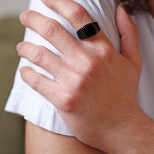 Herrenringe schwarz/Herrenring/Ringe für Männer/Edelstahl Ring/Schmuck/Geschenk für ihn/Herren Minimalist Ring/Freund Geschenk/Ring für Männer/Geschenk