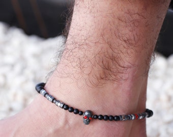 Anklet For Men/Silver 925 Oxidized/Unique Gift for Men/Silver Anklet/Handmade Jewellery/Mens Body Jewelry/Man Silver Bracelet/Mens Jewelry