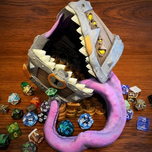 Mimic Dice Tower | DnD Laser Engraved Dice Box | DnD Gift | Dice Vault | Dungeons & Dragons | Pathfinder | TTRPG | RPG | Made in USA