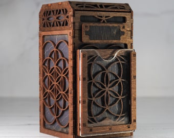 Wooden MTG Commander Deck Box Seed of Life