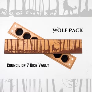 Dice Box | Wolves | DnD Laser Engraved Dice Box | DnD Gift | Dice Vault | Dungeons & Dragons | Pathfinder | TTRPG | RPG | Made in USA