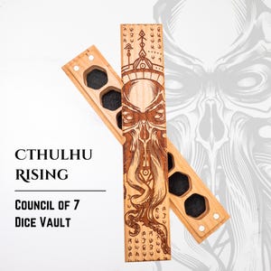 Dice Box | Cthulu Rising | DnD Laser Engraved Dice Box | DnD Gift | Dice Vault | Dungeons & Dragons | Pathfinder | TTRPG | RPG | Made in USA