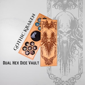 Dice Box | Gothic Kraken | DnD Laser Engraved Dice Box | DnD Gift | Dice Vault | Dungeons & Dragons | Pathfinder | TTRPG | RPG | Made in USA