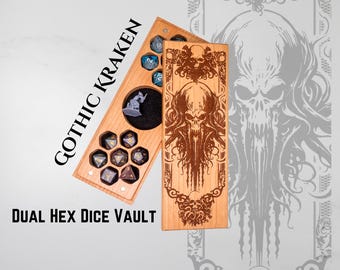 Dobbeldoos | Gotische Kraken | DnD-lasergegraveerde dobbelsteendoos | DnD-cadeau | Dobbelsteenkluis | Kerkers en draken | Verkenner | TTRPG | RPG | Gemaakt in de VS