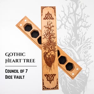 Dice Box | Gothic Heart | DnD Laser Engraved Dice Box | DnD Gift | Dice Vault | Dungeons & Dragons | Pathfinder | TTRPG | RPG | Made in USA