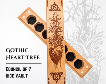 Dice Box | Gothic Heart | DnD Laser Engraved Dice Box | DnD Gift | Dice Vault | Dungeons & Dragons | Pathfinder | TTRPG | RPG | Made in USA