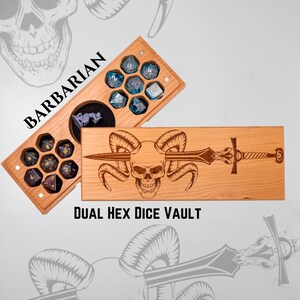 Dice Box | Barbarian | DnD Laser Engraved Dice Box | DnD Gift | Dice Vault | Dungeons & Dragons | Pathfinder | TTRPG | RPG | Made in USA