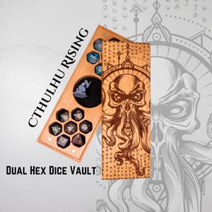 Dice Box | Cthulhu Rising | Laser Engraved Dice Box | DnD Gift | Dice Vault | Dungeons & Dragons | Pathfinder | TTRPG | RPG | Made in USA