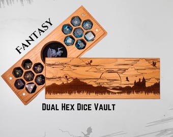 Dobbeldoos | Fantasie | DnD-lasergegraveerde dobbelsteendoos | DnD-cadeau | Dobbelsteenkluis | Kerkers en draken | Verkenner | TTRPG | RPG | Gemaakt in de VS