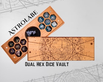 Boîte à dés | Astrolabe | Boîte à dés gravée au laser du M&D | Cadeau MdD | Coffre-fort | Donjons et dragons | Éclaireur | TTRPG | RPG | Fabriqué aux États-Unis