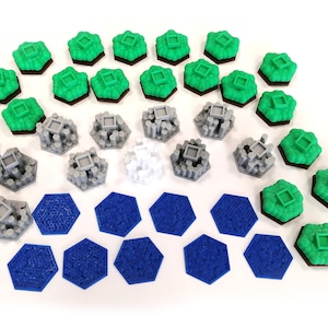 42 pcs 3D tiles set for Terraforming Mars