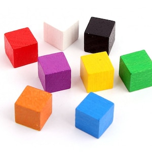 Wooden cubes tokens 10mm - 20 pcs pack