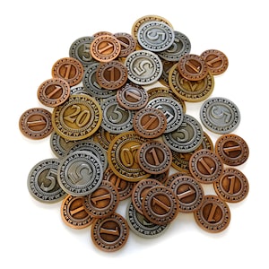 Generic metal coins for board games - 50 pcs